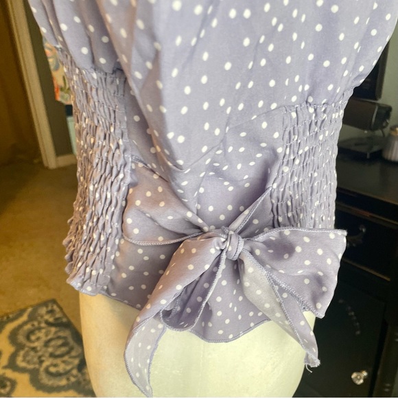Shein Lavender Polka Dot Blouse Woman’s L - Picture 3 of 3